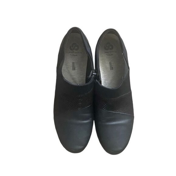 CLARKS CLOUDSTEPPERS Sillian Paz BLACK LOAFERS SLIP ONS WALKING  SZ 9 - Picture 4 of 9